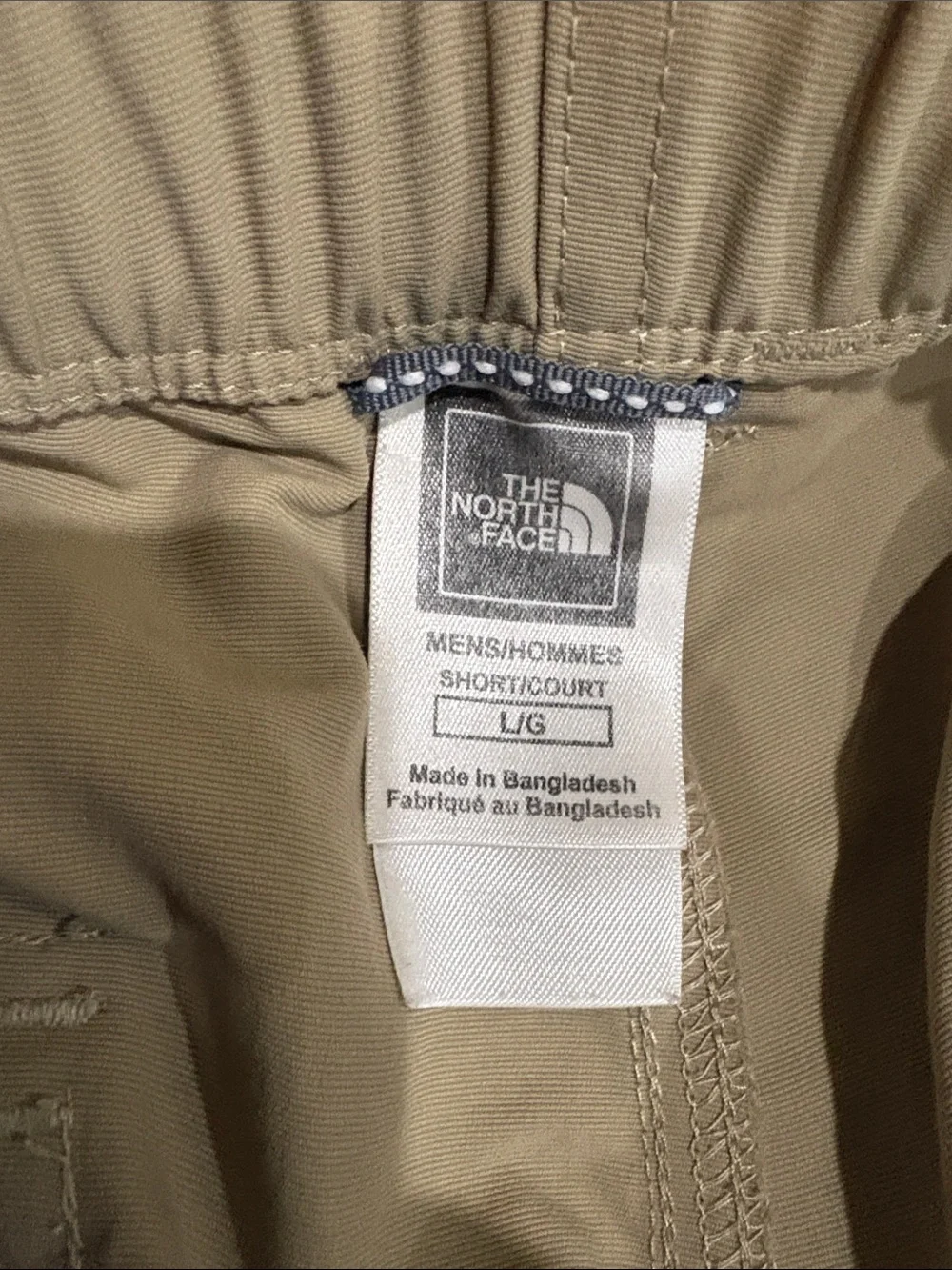 Men's North Face hiking pants tan. Convertible. Large short 29” inseam
